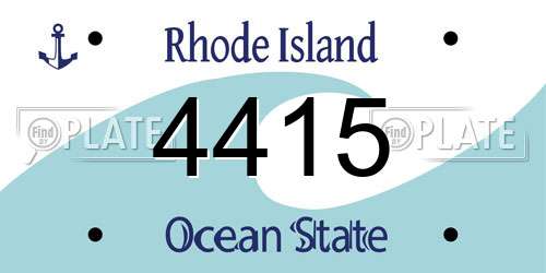 4415 Rhode Island License Plate