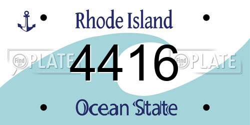 4416 Rhode Island License Plate