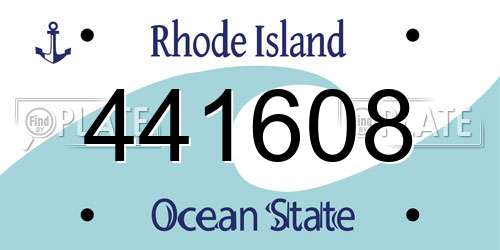 441608 Rhode Island License Plate