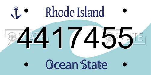 4417455 Rhode Island License Plate