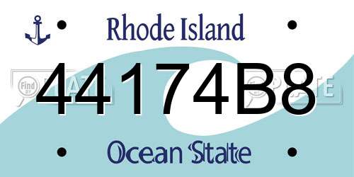 44174B8 Rhode Island License Plate