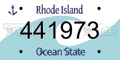 441973 Rhode Island License Plate