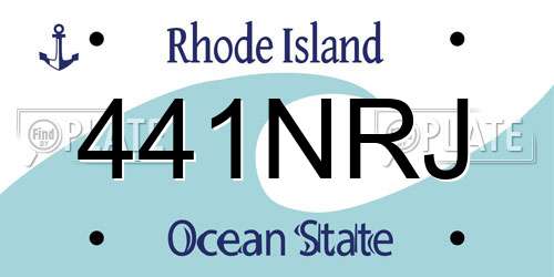 441NRJ Rhode Island License Plate