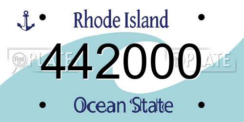 442000 Rhode Island License Plate