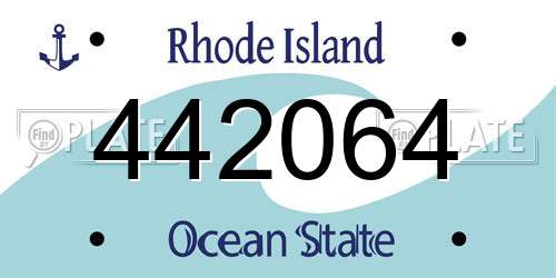 442064 Rhode Island License Plate