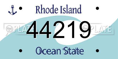 44219 Rhode Island License Plate