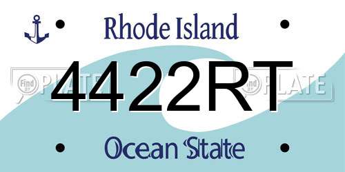 4422RT Rhode Island License Plate