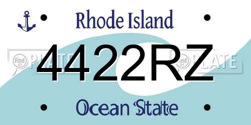 4422RZ Rhode Island License Plate