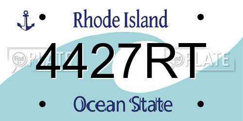 4427RT Rhode Island License Plate