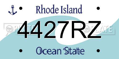 4427RZ Rhode Island License Plate