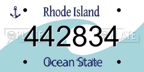 442834 Rhode Island License Plate