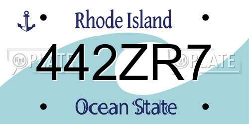 442ZR7 Rhode Island License Plate