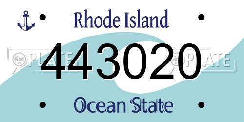 443020 Rhode Island License Plate