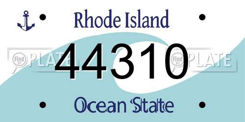 44310 Rhode Island License Plate