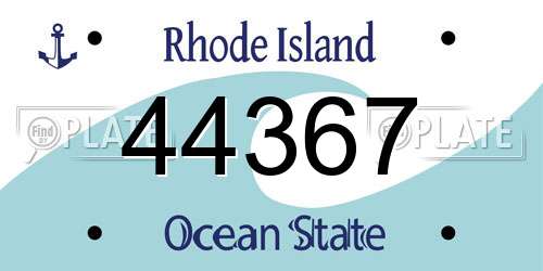 44367 Rhode Island License Plate