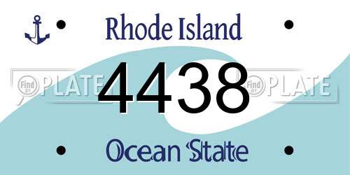 4438 Rhode Island License Plate
