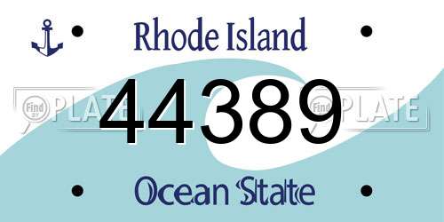 44389 Rhode Island License Plate