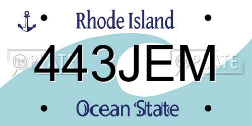 443JEM Rhode Island License Plate