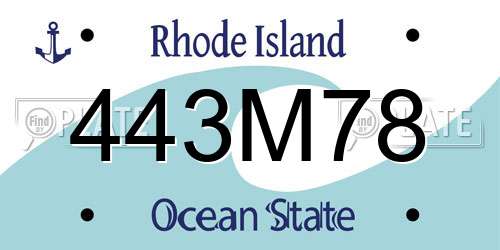 443M78 Rhode Island License Plate