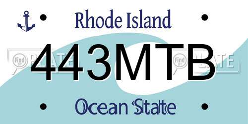 443MTB Rhode Island License Plate