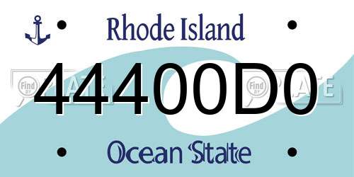 44400D0 Rhode Island License Plate