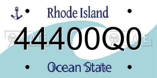 44400Q0 Rhode Island License Plate