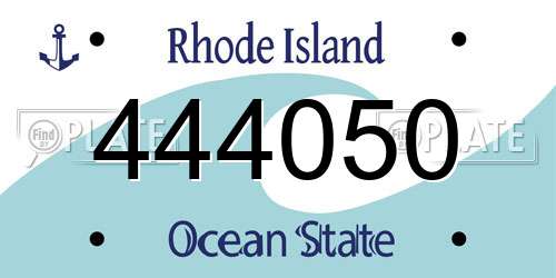 444050 Rhode Island License Plate