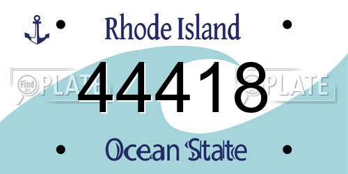 44418 Rhode Island License Plate