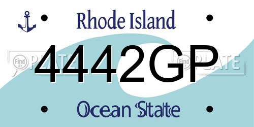 4442GP Rhode Island License Plate
