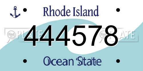 444578 Rhode Island License Plate