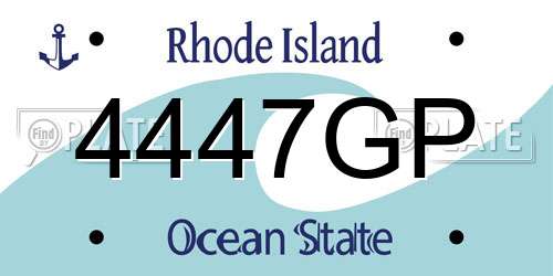 4447GP Rhode Island License Plate