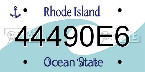44490E6 Rhode Island License Plate