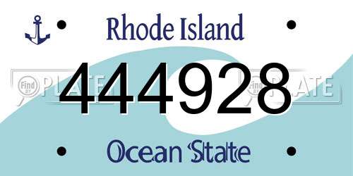 444928 Rhode Island License Plate