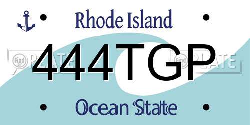 444TGP Rhode Island License Plate