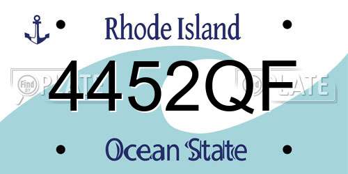 4452QF Rhode Island License Plate