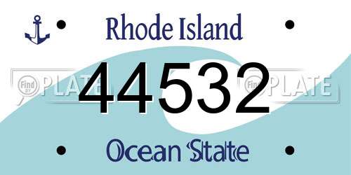 44532 Rhode Island License Plate