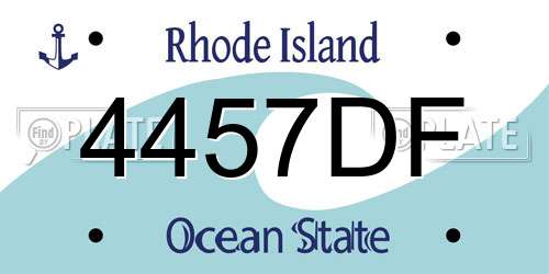4457DF Rhode Island License Plate