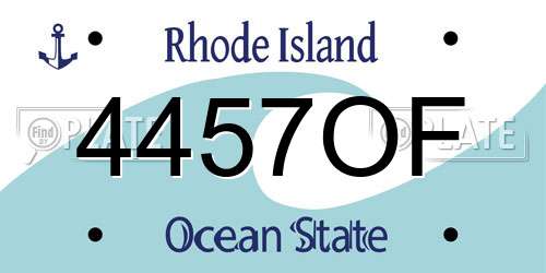 4457OF Rhode Island License Plate