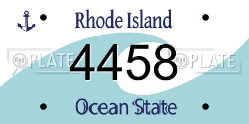 4458 Rhode Island License Plate