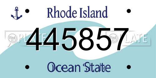 445857 Rhode Island License Plate