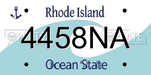 4458NA Rhode Island License Plate