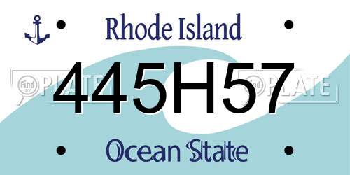 445H57 Rhode Island License Plate