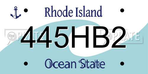 445HB2 Rhode Island License Plate