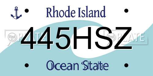 445HSZ Rhode Island License Plate
