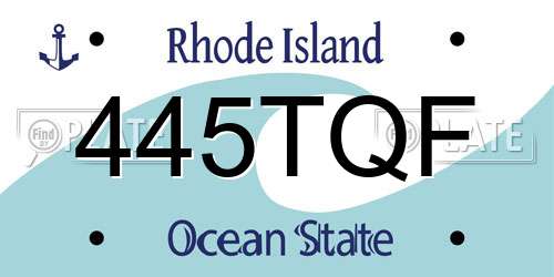 445TQF Rhode Island License Plate