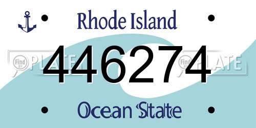 446274 Rhode Island License Plate