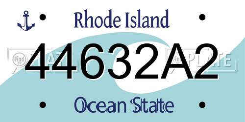 44632A2 Rhode Island License Plate