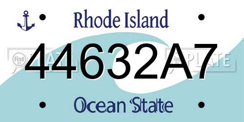 44632A7 Rhode Island License Plate