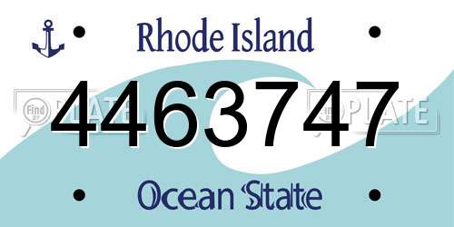 4463747 Rhode Island License Plate