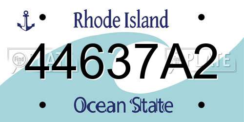 44637A2 Rhode Island License Plate